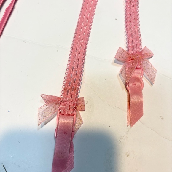 For Love and Lemons Pink Red Hearts Flower lace garter belt - Picture 9 of 12